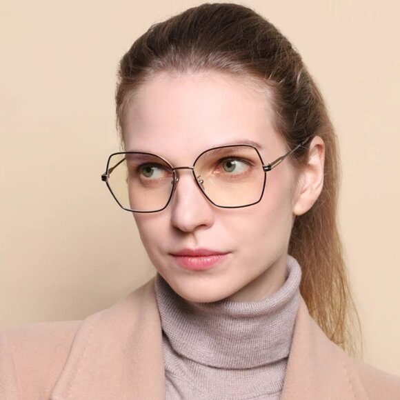 Tom Ford Woman Eyeglasses Ruthenium Blue Light Block Butterfly FT5876-B 014 - Picture 12 of 12